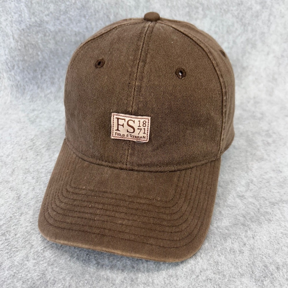 Field & Stream Mens Brown FS 1871 Logo Stretch Fit Baseball Hat Cap Size L/XL